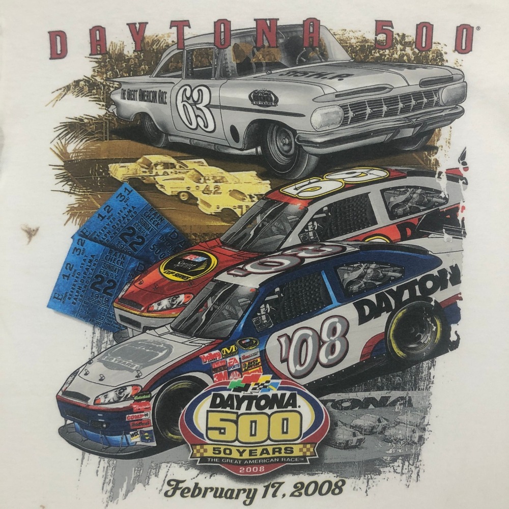 Daytona 500 Racing T Shirt NASCAR 50 Years The‎ Great American Race Tee M